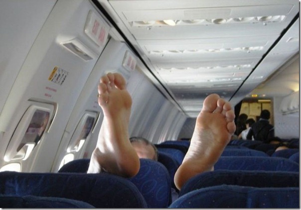 Os folgados em um avião